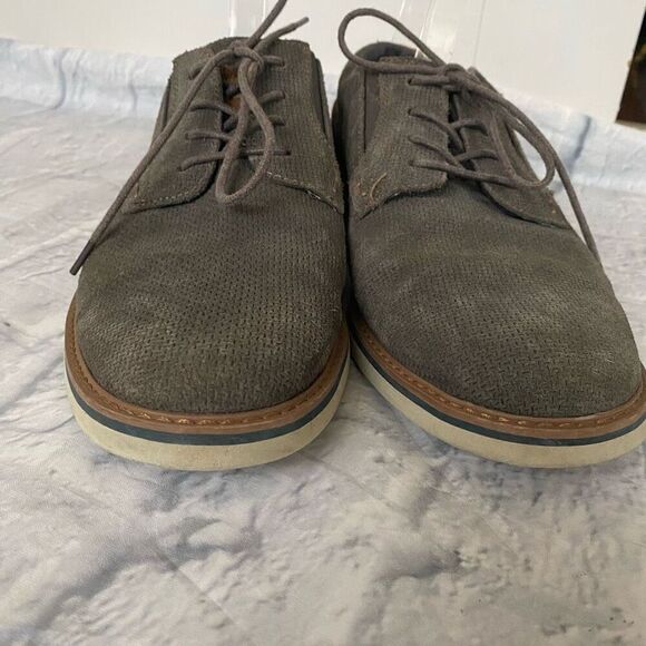 Nunn Bush men 8.5 comfort gel memory foam leather tie up casual shoes grey - Picture 5 of 8